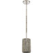Abaca 1 Light 5.25 inch Polished Nickel with Gray Mini Pendant Ceiling Light