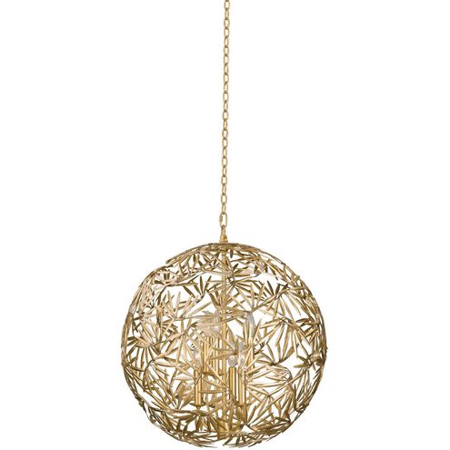 Jardin 6 Light 24 inch Oxidized Gold Leaf Pendant Ceiling Light