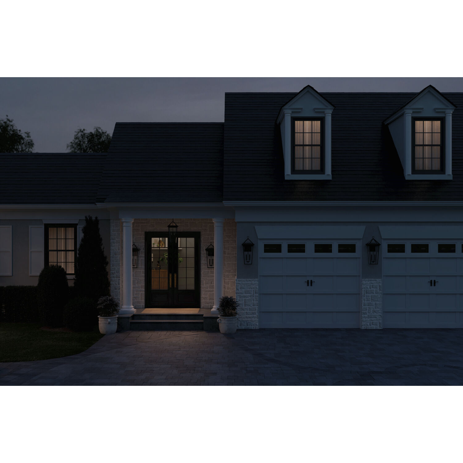 Regence 2 Light 26 inch Black Textured Outdoor Wall, Large