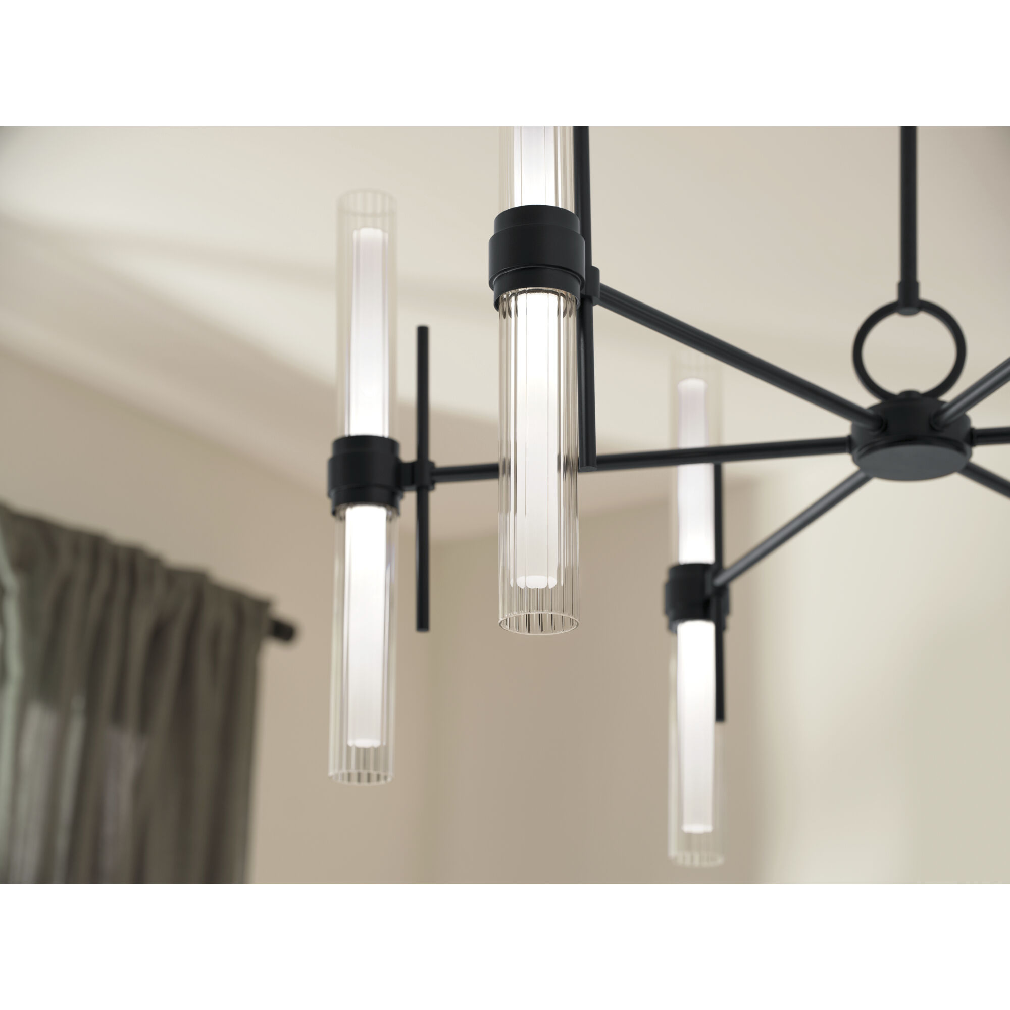 Riven LED Black Chandelier Ceiling Light