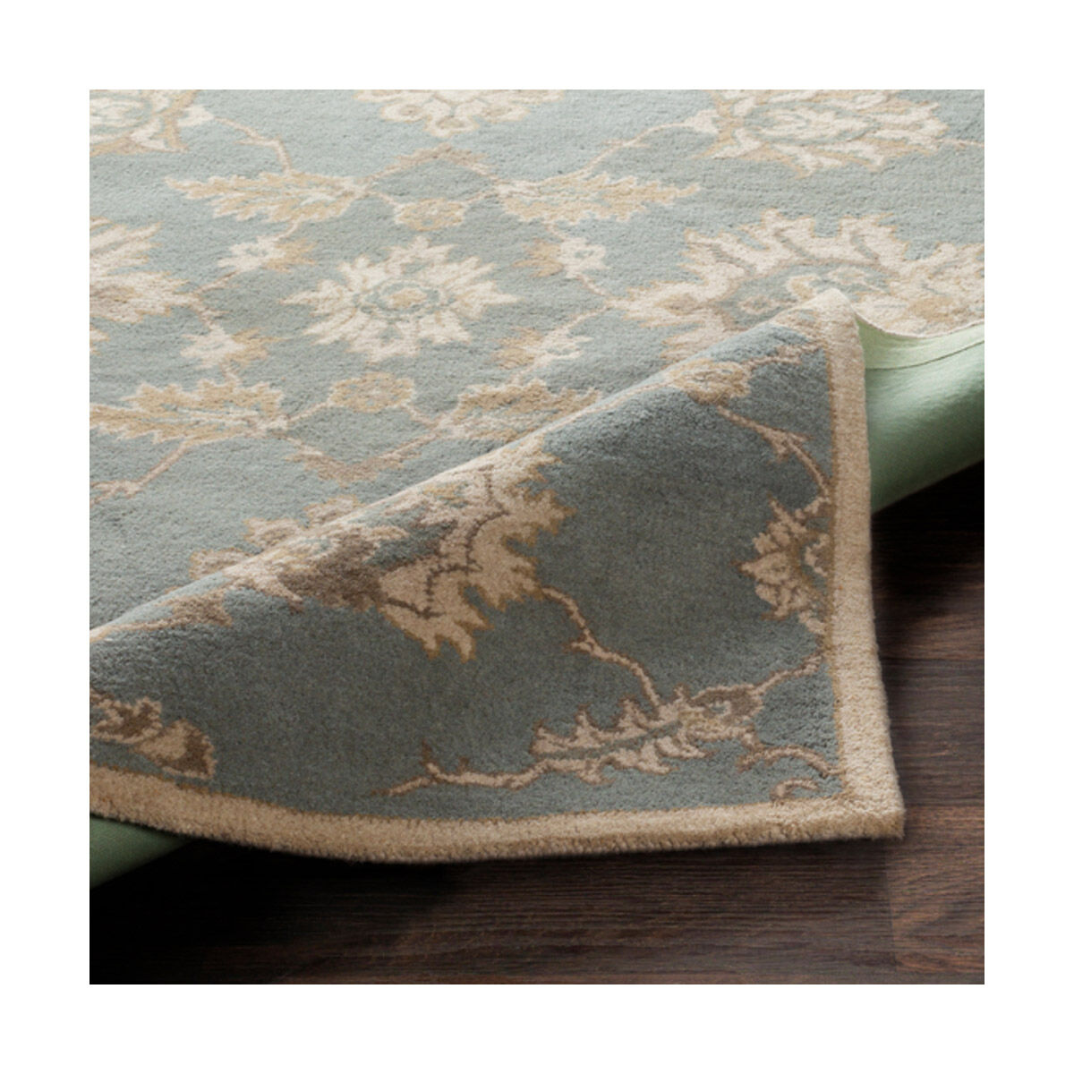 Caesar 72 X 72 inch Medium Gray/Ivory/Olive/Brown Handmade Rug in 6 Ft Square, Square