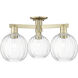 Preston 3 Light 24.5 inch Antique Brass Semi-Flush Mount Ceiling Light in Clear Glass