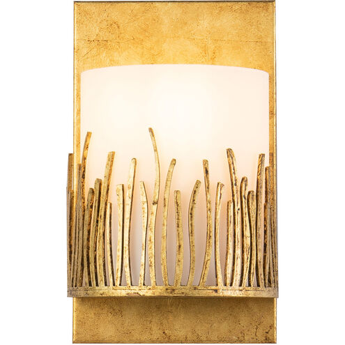 Sawgrass 1 Light 6 inch Gold Bath Light Wall Light in Gold Leaf with Antique