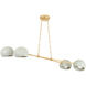Turner 4 Light 52 inch Vintage Gold Leaf and Limewash Plaster Chandelier Ceiling Light