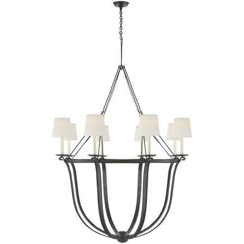 Chapman & Myers Lancaster 8 Light 41.5 inch Aged Iron Chandelier Ceiling Light in Linen