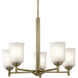 Shailene 5 Light Natural Brass Chandelier Ceiling Light, 1 Tier, Medium