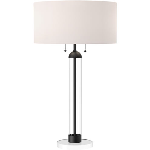 Alora Mood Sasha 31 inch 2.00 watt Matte Black and White Linen Table Lamp Portable Light