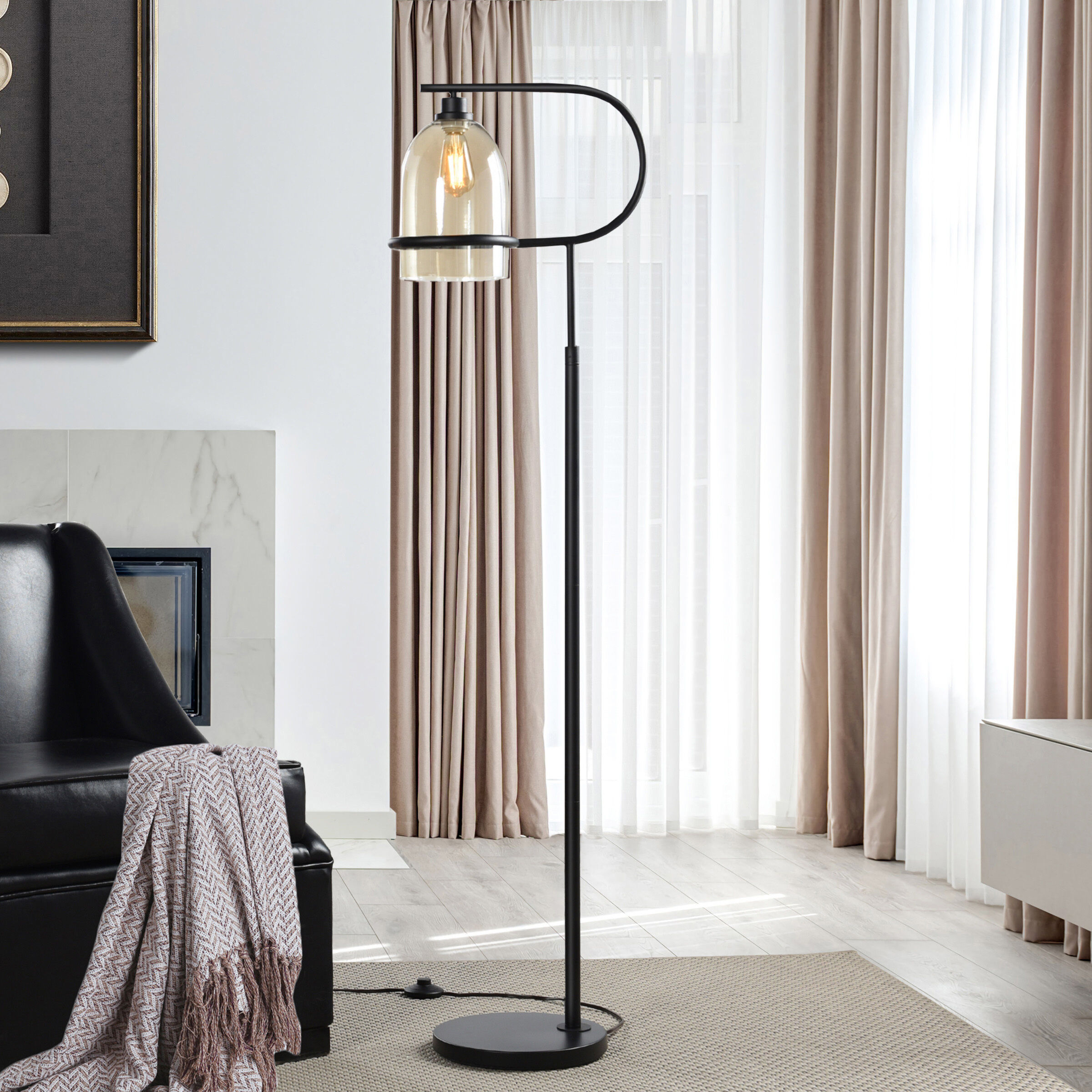 Radiance 60.75 inch 6.00 watt Satin Black Floor Lamp Portable Light