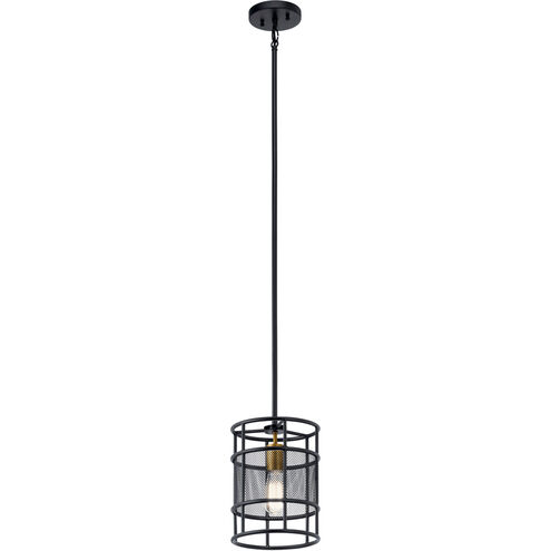 Piston 1 Light 8 inch Black Mini Pendant Ceiling Light