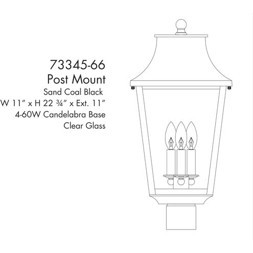 Altimeter 4 Light 23.5 inch Sand Coal Outdoor Post Lantern, Great Outdoors