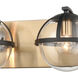 Davenay Vanity Light Wall Light in Satin Brass with Matte Black