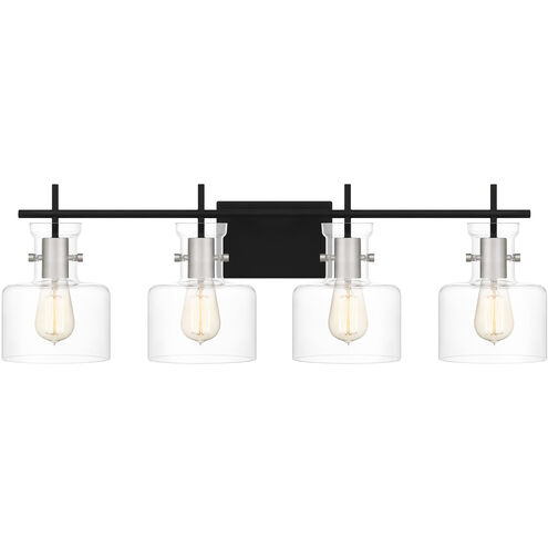 Pensbury 4 Light 32 inch Matte Black Bath Light Wall Light