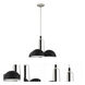 Kahn 3 Light 22 inch Midnight and Satin Aluminum Down Chandelier Ceiling Light