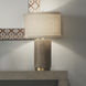 Mortar 26 inch 150.00 watt Grey Cement & Antique Brass Table Lamp Portable Light