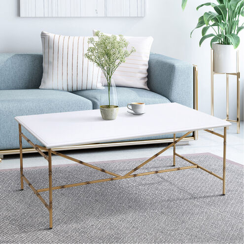Dann Foley 27 X 18 inch White and Gold Coffee Table
