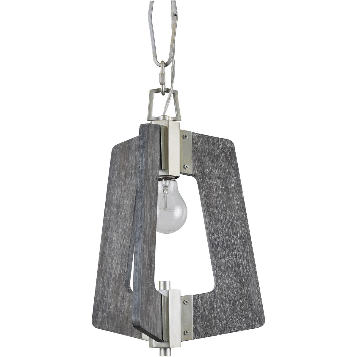 Lofty 1 Light 11.5 inch Silverado and Grey Mini Pendant Ceiling Light in Silverado/Grey Wood