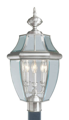 Monterey 3 Light 23.5 inch Brushed Nickel Outdoor Post Top Lantern