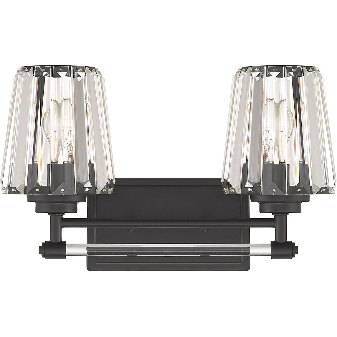 Garnet 2 Light 16 inch Black Bathroom Vanity Light Wall Light