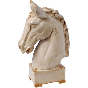 Horse Crackled White Statue