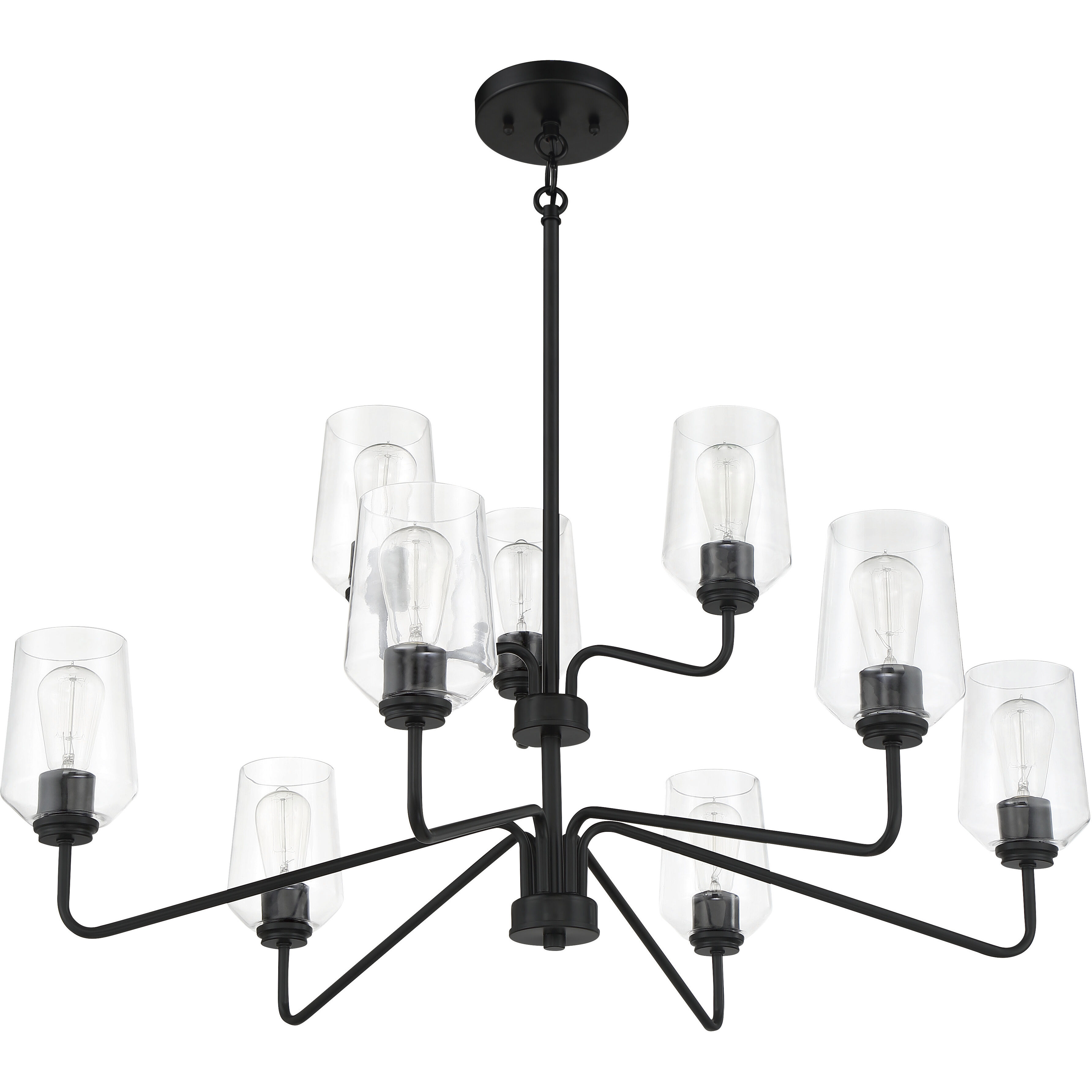 Shayna 9 Light 39 inch Flat Black Chandelier Ceiling Light