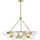 Selene LED 48 inch Lacquered Brass Chandelier Ceiling Light in Swirled, Multi Tier