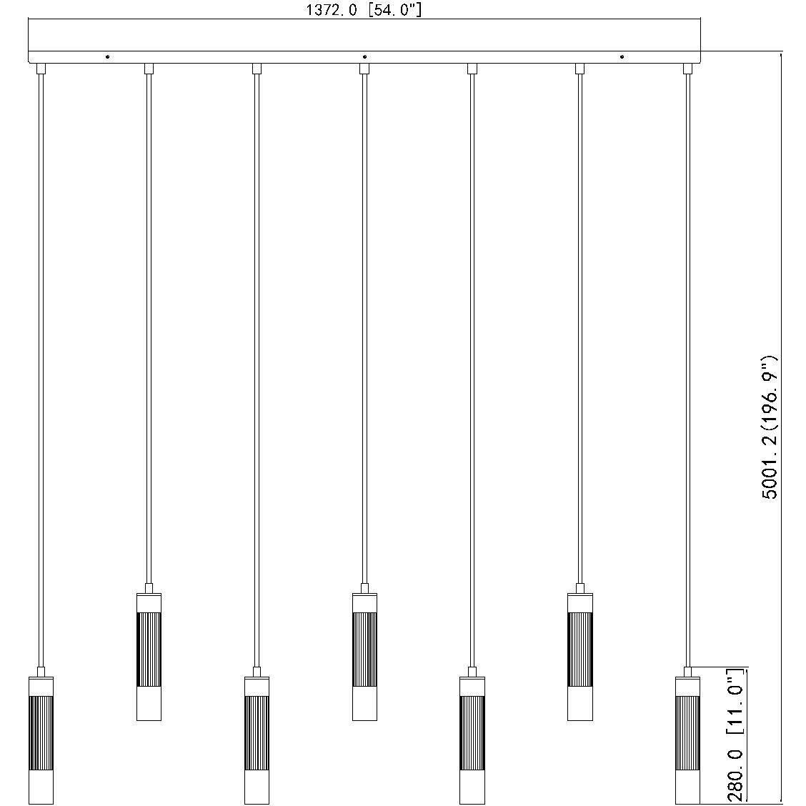 Stari Linear Chandelier Ceiling Light in Modern Gold