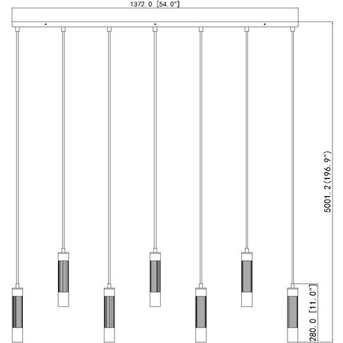 Stari Linear Chandelier Ceiling Light in Modern Gold
