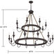 Sienna 20 Light 48 inch Artisan Rust Chandelier Ceiling Light