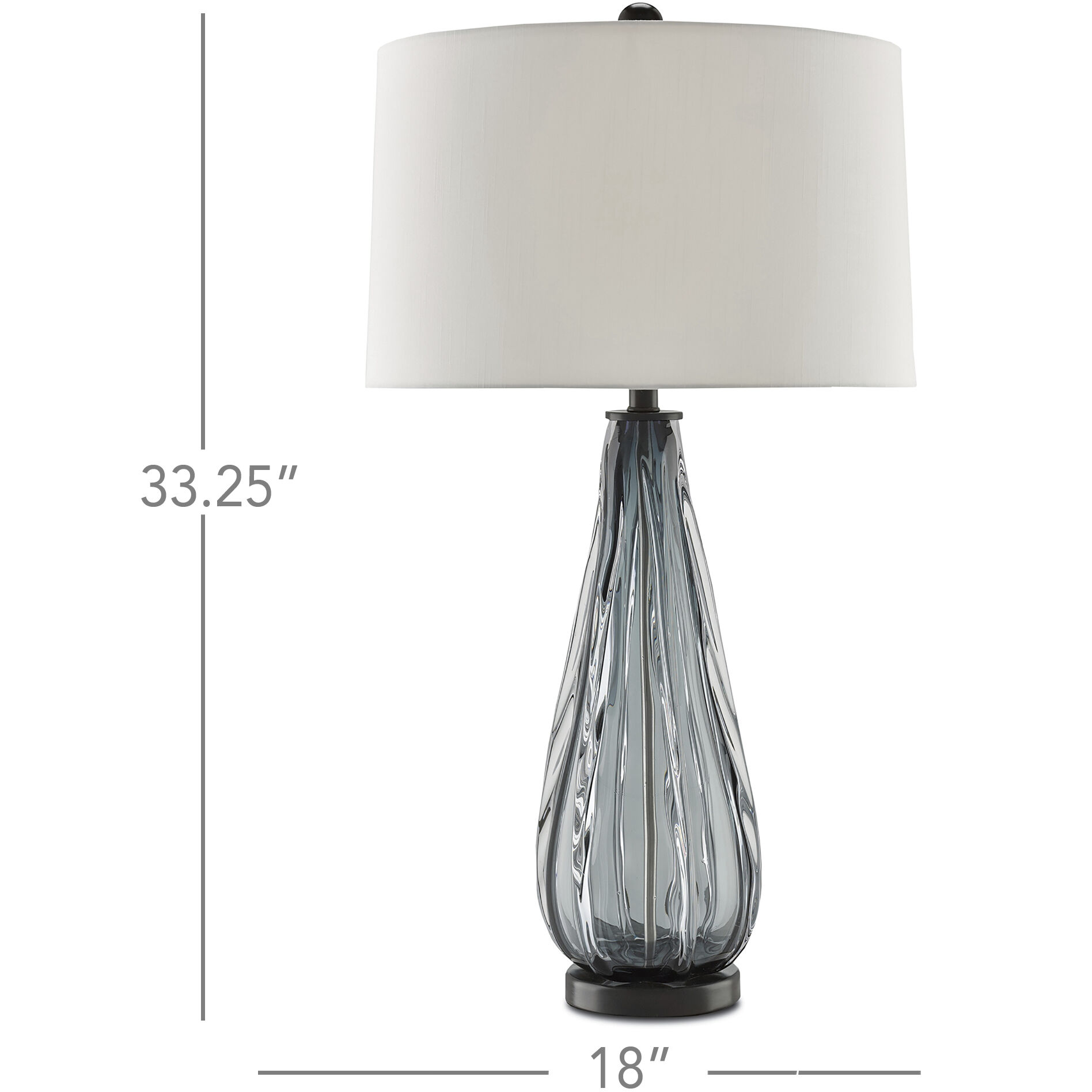 Nightcap 33.25 inch 150 watt Blue-Gray/Clear/Black Table Lamp Portable Light