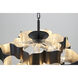Canada 12 Light 30 inch Matte Black Chandelier Ceiling Light in Matte Black w/ Silver Leaf Interior