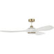 Envy 60 inch White/Satin Brass with Envy White Blades Ceiling Fan, Blades Included