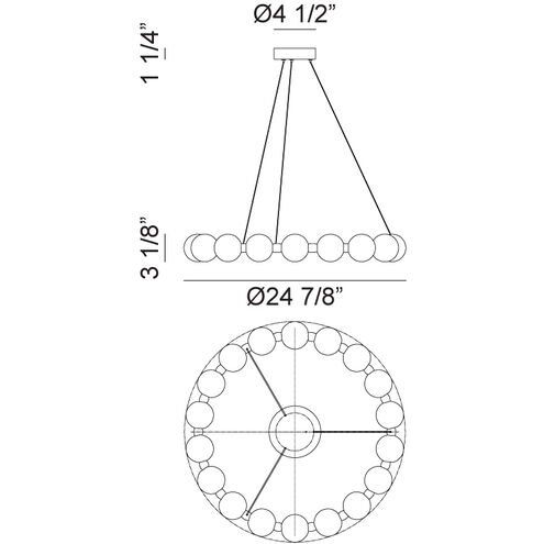 Oni LED 24.88 inch Oxidized Gold Chandelier Ceiling Light