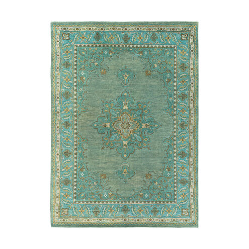 Haven 132 X 96 inch Emerald/Teal/Grass Green/Bright Yellow Rugs, Wool