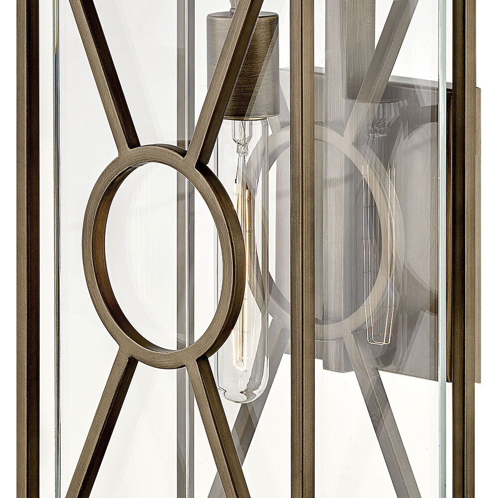 Coastal Elements Brixton Outdoor Wall Mount Lantern in Burnished Bronze, Medium