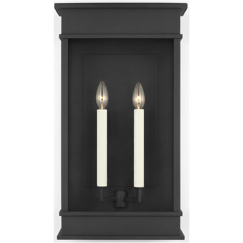 C&M by Chapman & Myers Cupertino 2 Light 19.13 inch Textured Black Outdoor Wall Lantern