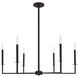 Ray 6 Light 37.13 inch Matte Black Chandelier Ceiling Light