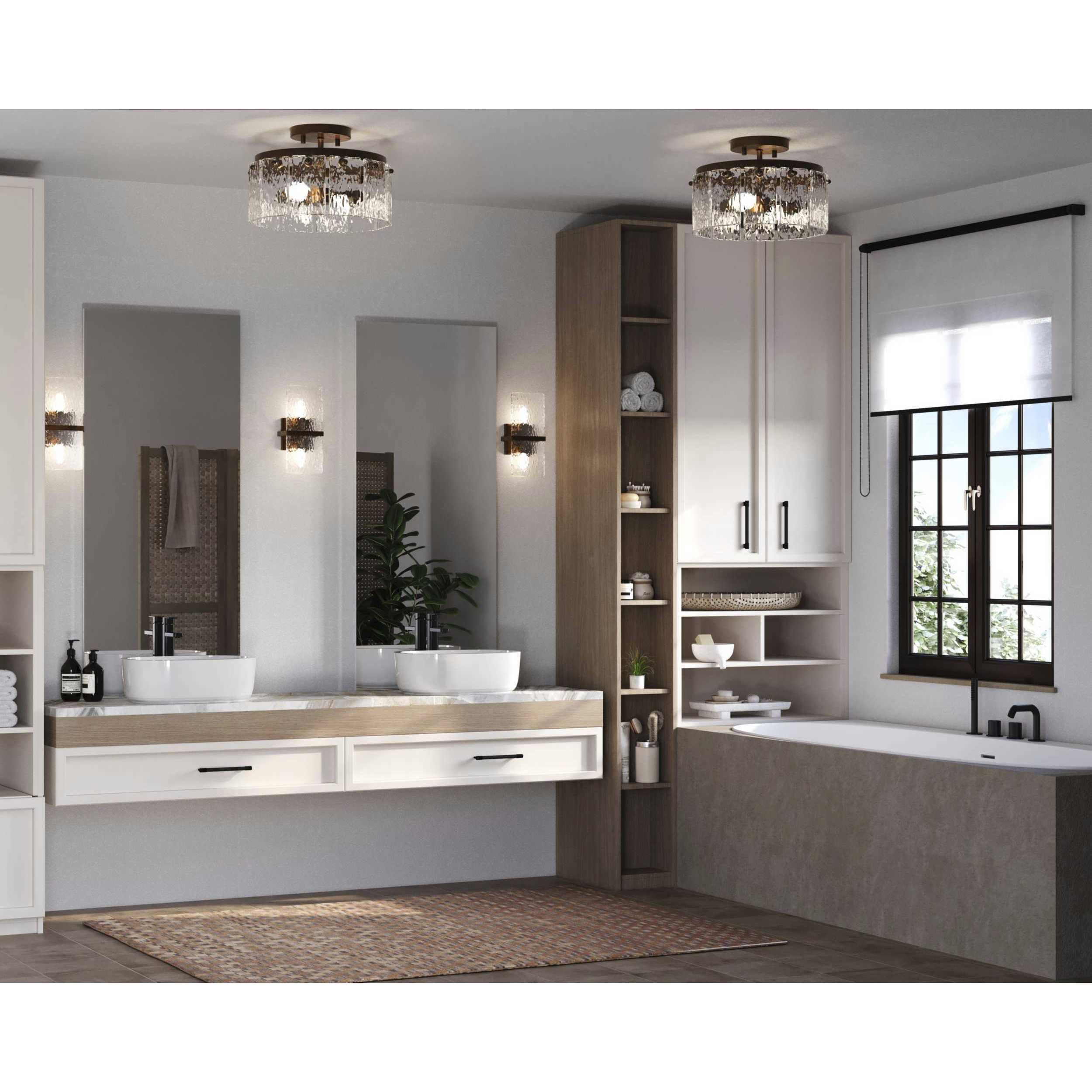 Chevall 2 Light 7 inch Gold Ombre Wall Sconce Wall Light, Design Series