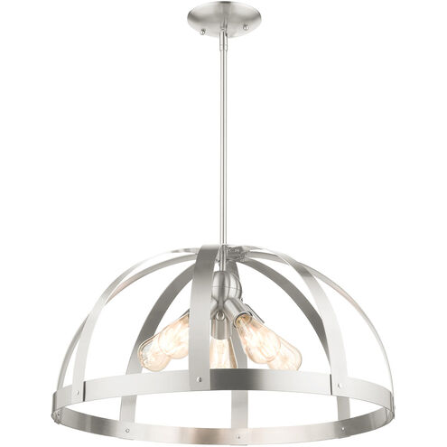 Stoneridge 5 Light 24 inch Brushed Nickel Pendant Chandelier Ceiling Light