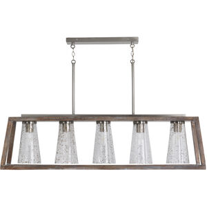 Connor 5 Light 50 inch Black Wash and Matte Nickel Island Ceiling Light