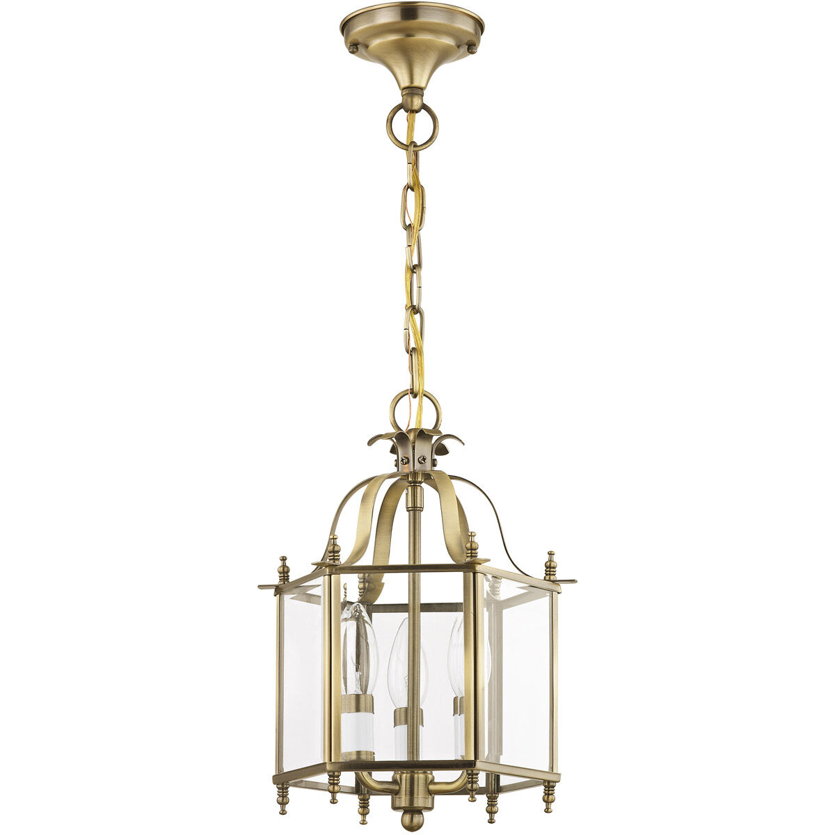 Livingston 3 Light 10 inch Antique Brass Convertible Mini Pendant/Ceiling Mount Ceiling Light