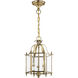 Livingston 3 Light 10 inch Antique Brass Convertible Mini Pendant/Ceiling Mount Ceiling Light