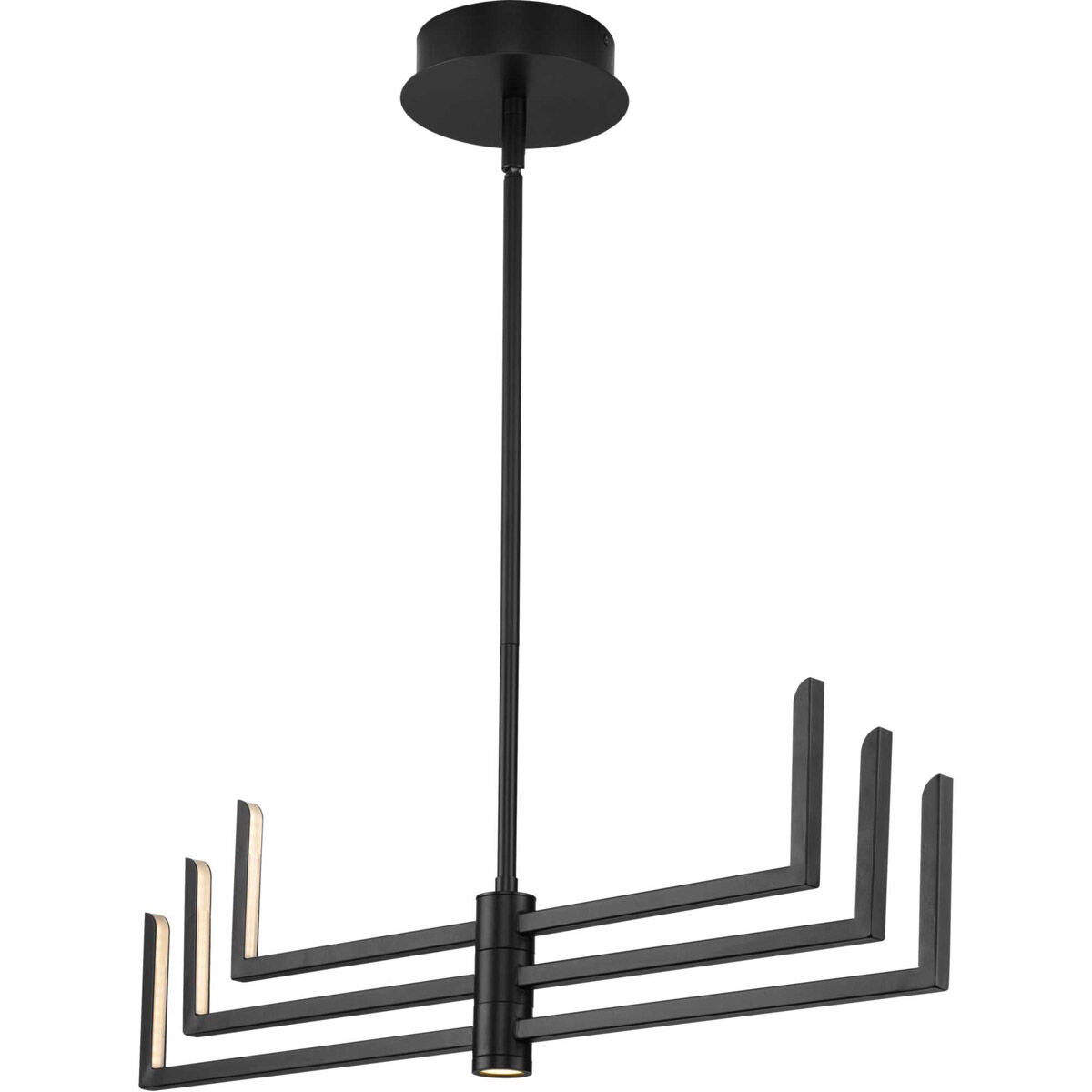 Pivot LED LED 28 inch Matte Black Chandelier Ceiling Light, Progress LED 