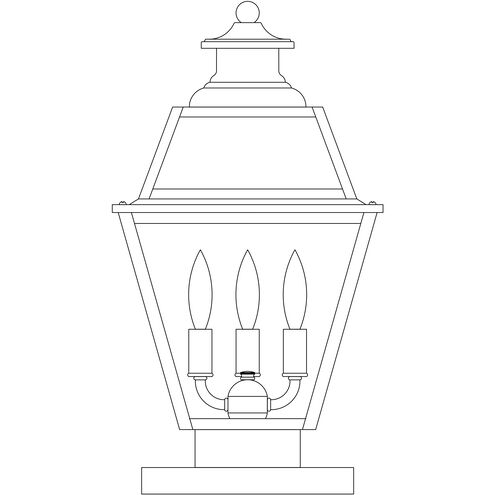 Inverness 3 Light 18.5 inch Pewter Column Mount in Rain Mist