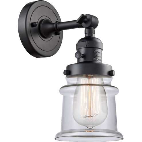 Franklin Restoration Small Canton LED 7 inch Matte Black Sconce Wall Light, Franklin Restoration