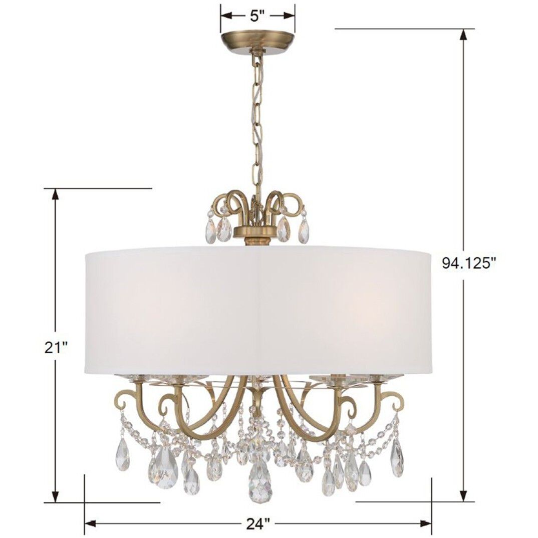 Othello 5 Light 24 inch Vibrant Gold Chandelier Ceiling Light in Clear Spectra