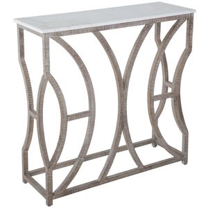 Helen 36 X 12.75 inch Charcoal Oak / Cloud White Marble Console Table