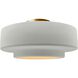 Radiance LED 14.5 inch Matte White and Champagne Gold and Brushed Brass Semi Flush Ceiling Light