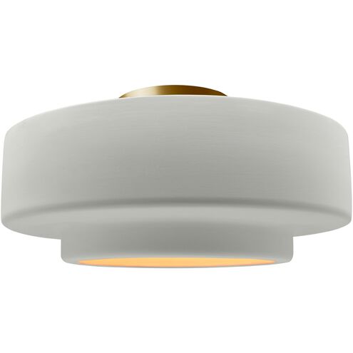 Radiance LED 14.5 inch Matte White and Champagne Gold and Brushed Brass Semi Flush Ceiling Light
