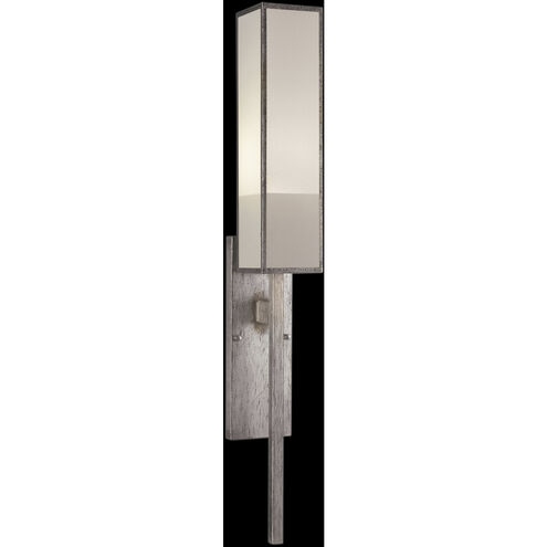 Perspectives 1 Light 4 inch Silver Sconce Wall Light in White Crepe
