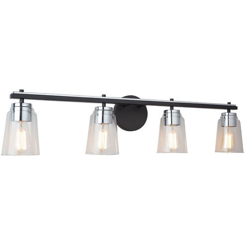 Essex LED 35.25 inch Black and Chrome Bathroom Vanity Wall Light